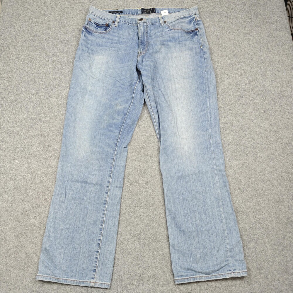 Lucky Brand 221 Original Boot Jeans Mens 38x32 Blue Light Bootcut Stretch Denim